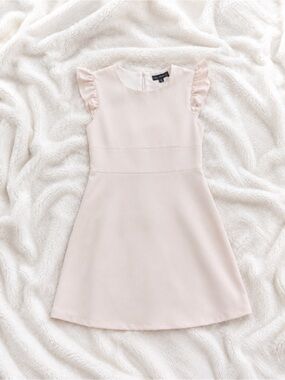 Ava & Yelly Girls Soft Pink Ruffle Sleeve Dress Size 12 | Like New